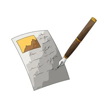 Pen writing illustration Illustrazione stock