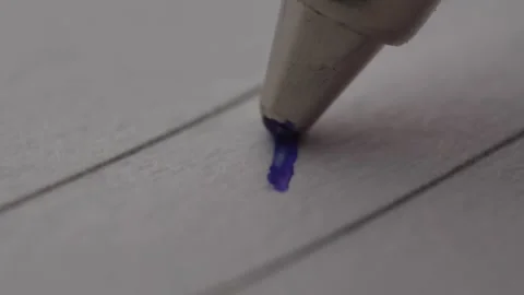 Pen Writing Number One on Paper. Stock Footage 261156474