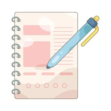 Pen writing on paper Stock Illustration