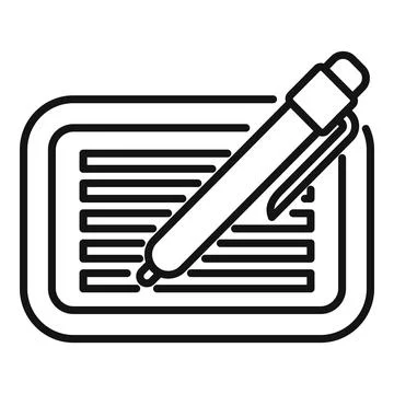 Pen writing on paper taking notes icon Stock Illustration