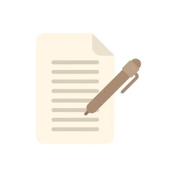 Pen writing on paper taking notes leaving feedback Stock Illustration