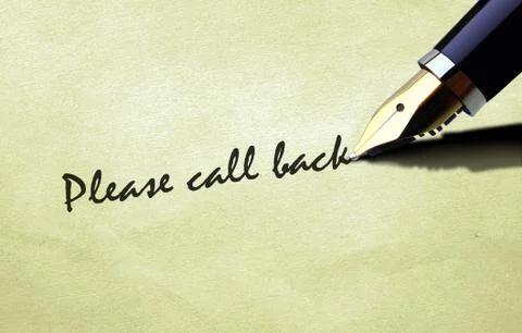 Pen writing please call back Foto stock