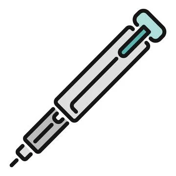 Pen writing tool icon line drawing Stock Illustration