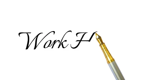 Pen writing Work Hard typography on the white screen, 4k footage close up Vidéo 304839337