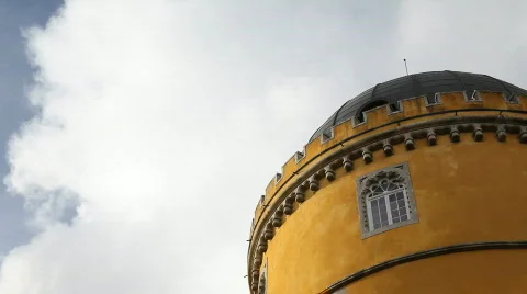 Pena Palace and Clouds 2 - Sintra, Portugal 스톡 동영상 595971