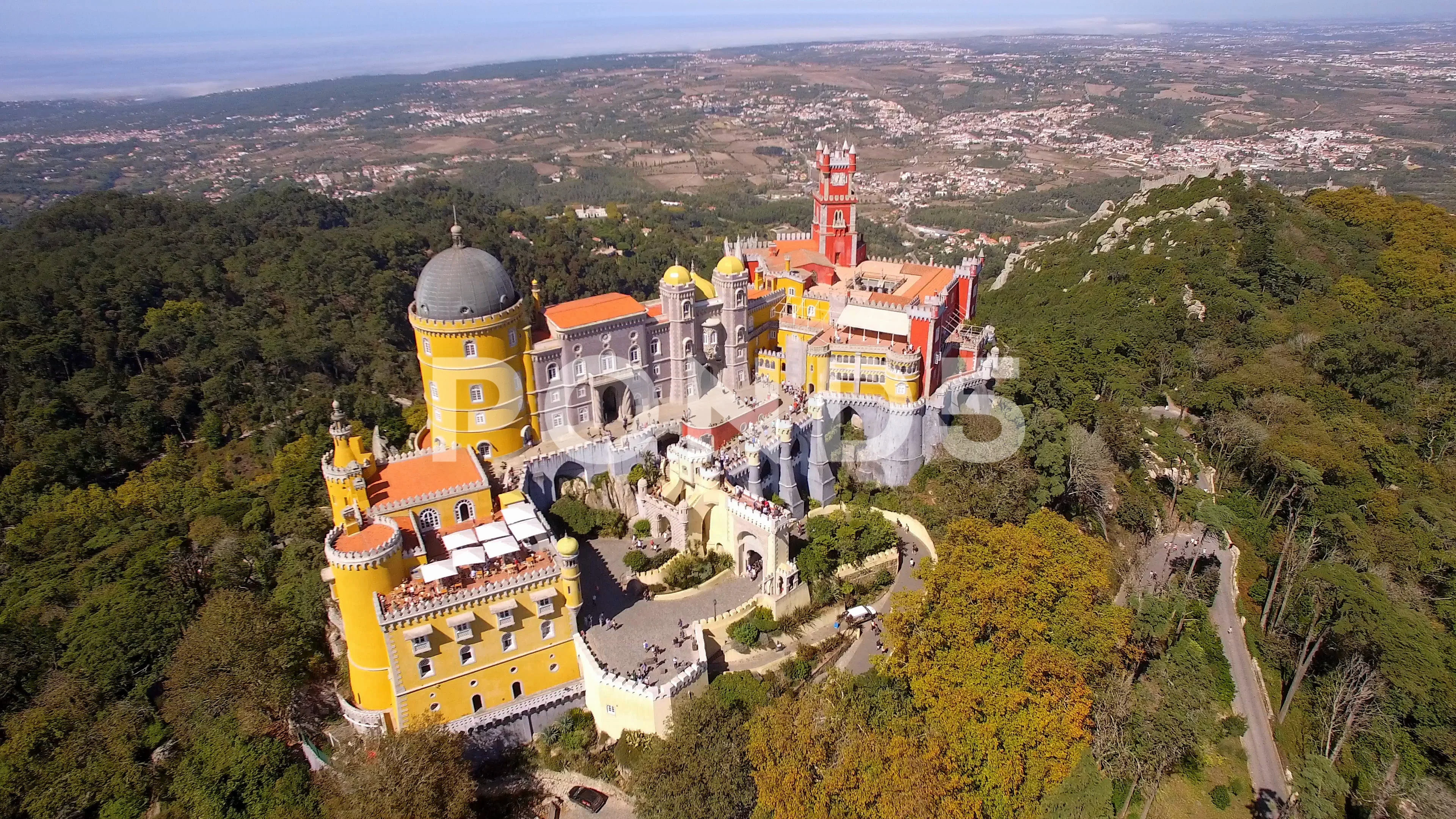 Pena Palace and Park, Sintra, Portugal, 4K 