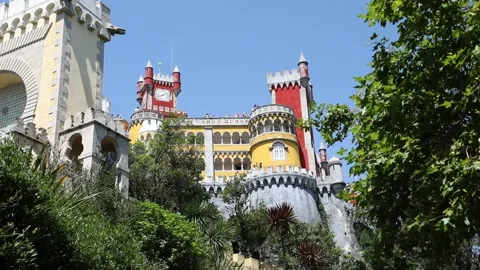 Pena palace in Sintra Stock Footage 136579124