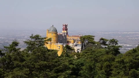 Pena palace of Sintra Stock Footage 136579231