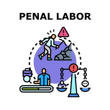 Penal labor vector concept illustration Stock Illustration