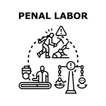 Penal labor vector concept illustration Stock Illustration