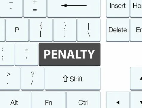 Penalty black keyboard button Stock Illustration