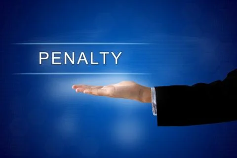 Penalty button on virtual screen Foto stock