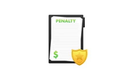 Penalty clipboard document and shield animated icon Stock Footage 337967546