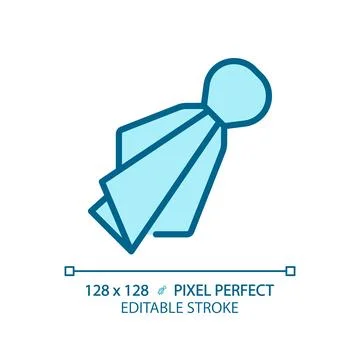 Penalty flag light blue icon Stock Illustration