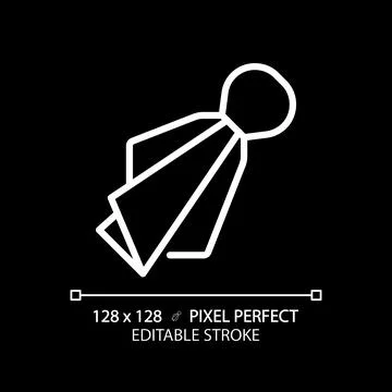 Penalty flag white linear icon for dark theme Stock Illustration
