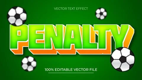 Penalty text effect editable game and sports text style with football theme.. イラスト素材