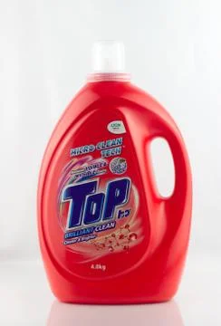 Penang, Malaysia - May 3 2020: Top Brilliant Clean Detergent in isolated whit Stock Photos