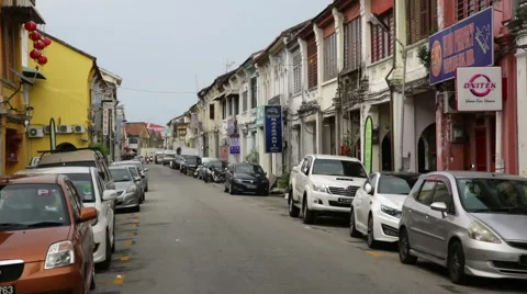 Penang Unesco buffer zone shop house street Vídeos de archivo 48198717