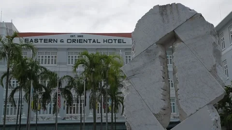 Penang's Five-Star Eastern &amp; Oriental Hotel Stock Footage 48136556