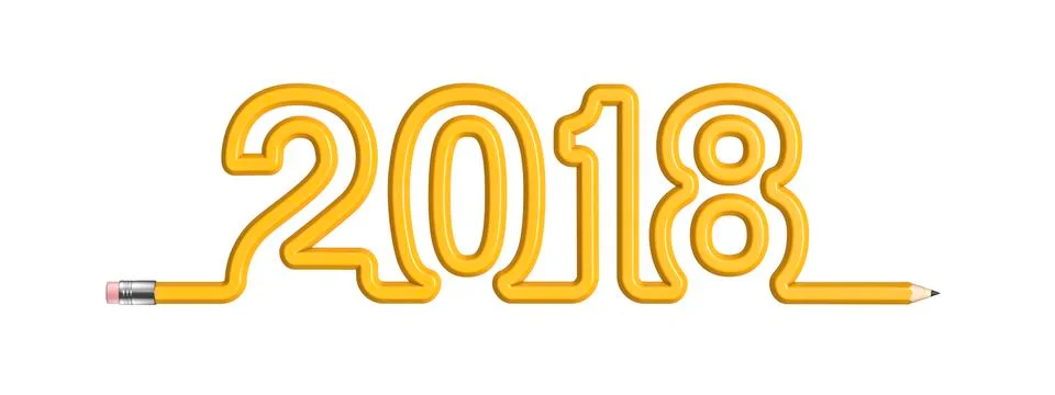 Pencil 2018 white Illustrazione stock
