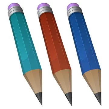 Pencil in 3 color Stock Illustration