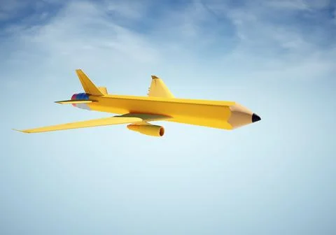 Pencil as an airplane. Stock Illustration