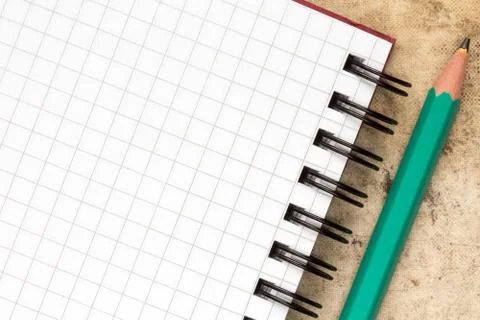 Pencil and blank notebook. Stock Photos