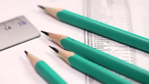 Pencil and Drawing Stock-Footage 344513098