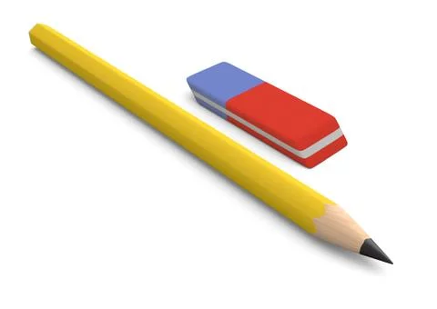 Pencil and eraser Stock Illustration