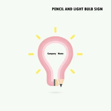 Pencil and light bulb on background. Education concept. Stock Illustration