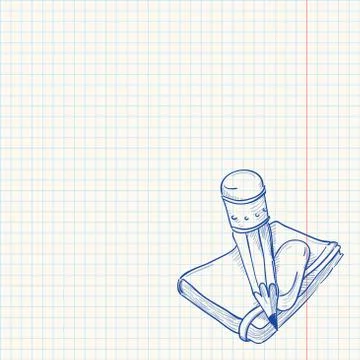 Pencil and Notebook Illustrazione stock