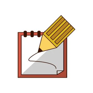 Pencil and notebook object and school tool design Stock Illustration