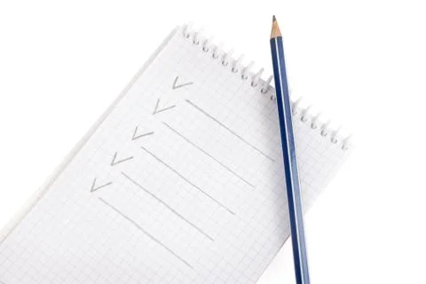Pencil and notebook Stock Photos
