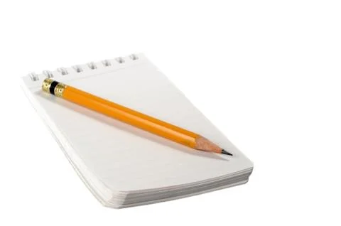 Pencil and notepad Stock Photos