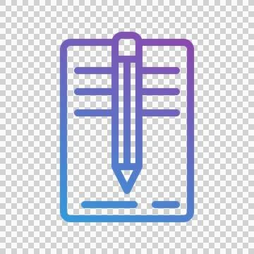 Pencil and paper gradient icons. perfect for university, education  Stock Illustration
