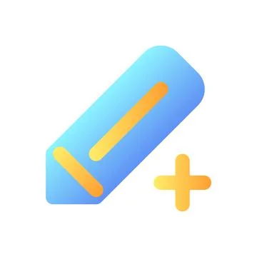 Pencil and plus pixel perfect flat gradient color ui icon Illustrazione stock