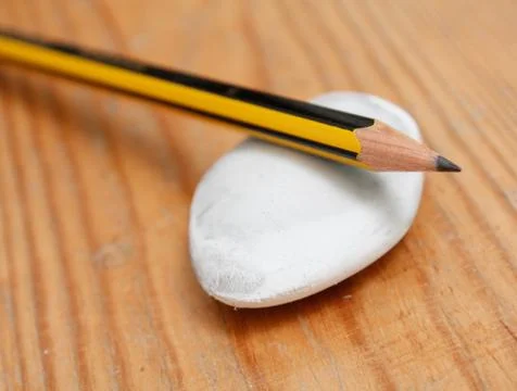 Pencil and rubber Stock Photos