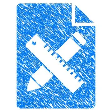 Pencil And Ruler Design Tools Page Grunge Icon Stockillustratie
