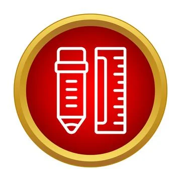 Pencil and ruler drawing tools icon Illustrazione stock