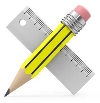 Pencil and ruler Stock Illustration