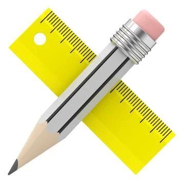 Pencil and ruler Stock Illustration
