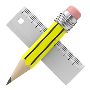 Pencil and ruler Stock Illustration