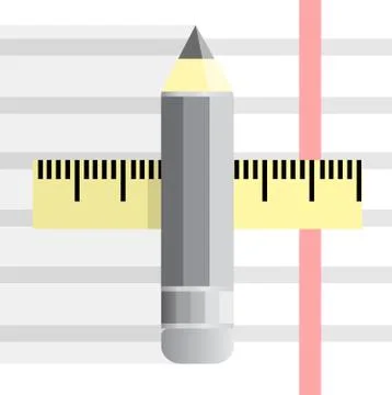 Pencil and ruler Stock Illustration