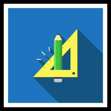 Pencil and set square Stock Illustration