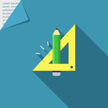 Pencil and set square Stock-Illustration