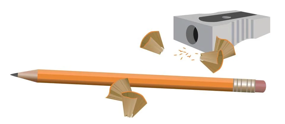 Pencil and Sharpener Stock Illustration