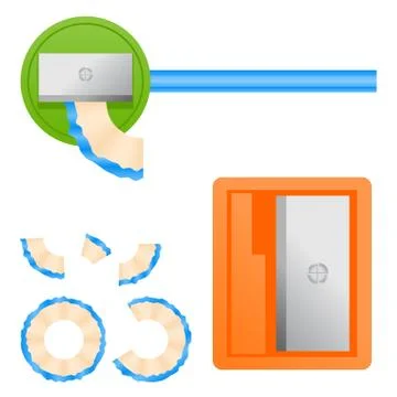 Pencil and Sharpener Stock Illustration