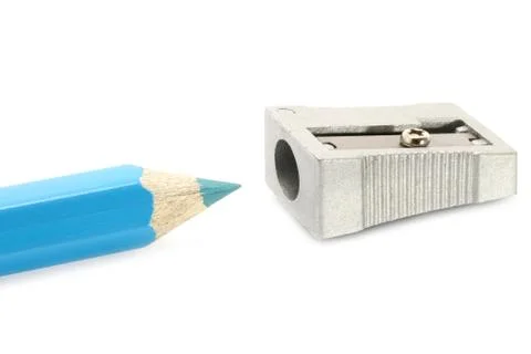 Pencil and sharpener Stock Photos