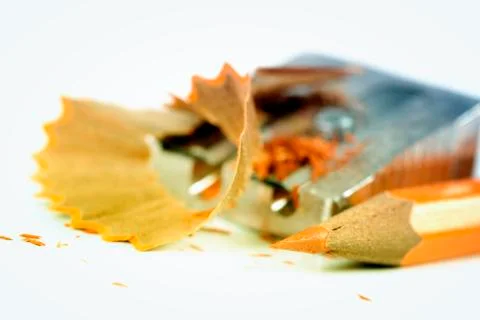 Pencil and sharpener Stock Photos