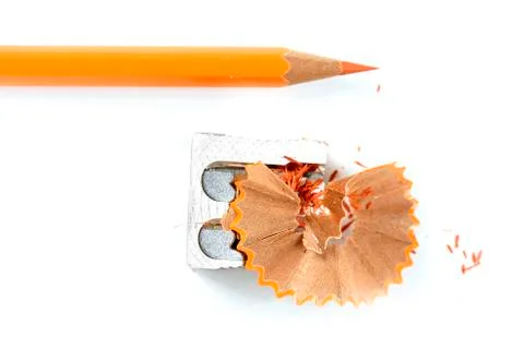 Pencil and sharpener Stock Photos